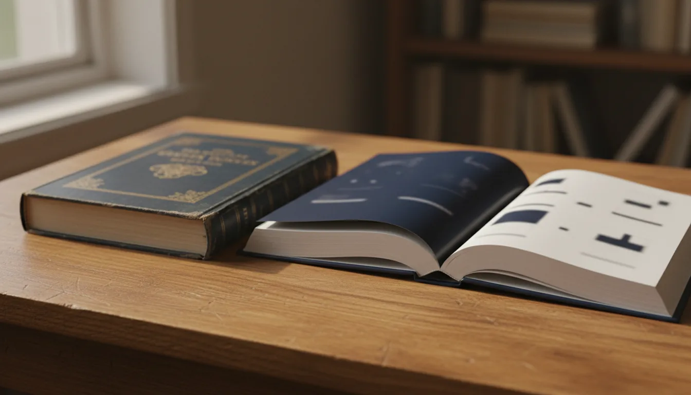 Course books and a notebook arranged for prerequisite review.